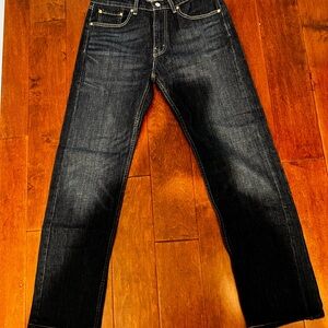 Levi's 505 33x32 NWOT Men's Dark Indigo Straight Jeans with Contrast Stitching